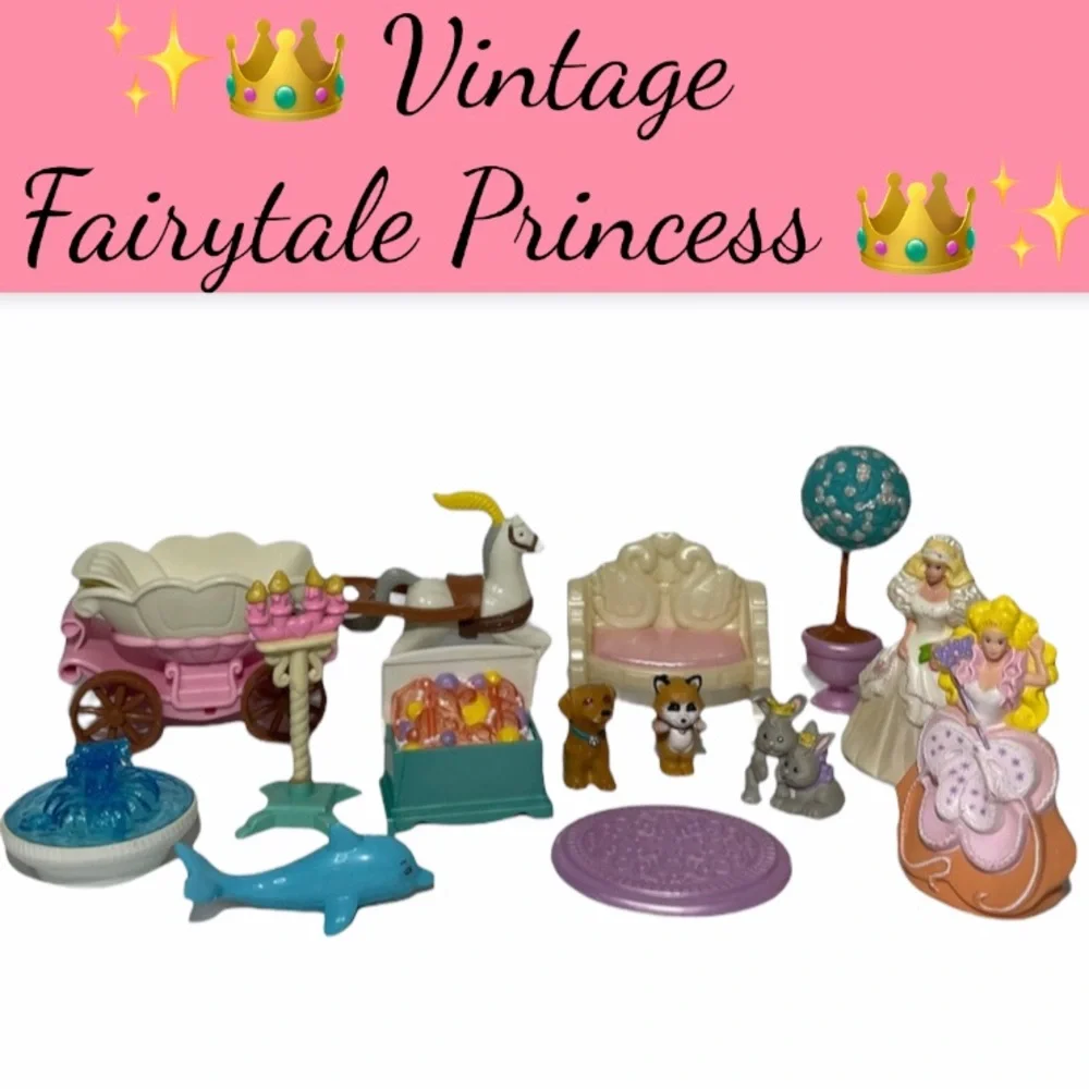 Vintage Princess Doll Fairytale Toys 14 Pc Set